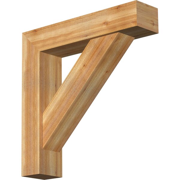 Ekena Millwork Traditional Block Rough Sawn Bracket w/ Offset Brace, Western Red Cedar, 8"W x 36"D x 36"H BKT0806X36X36TRA05RWR - main